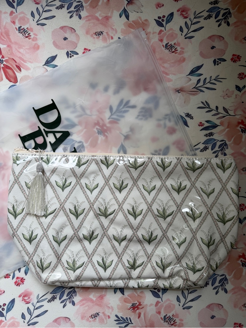 NWT Lily of the Valley LARGE makeup bag